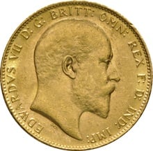 1908 Gold Sovereign Coin Edward VII