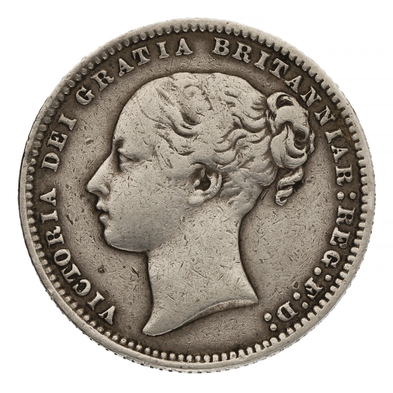 1875 Victoria Silver Shilling Die 41