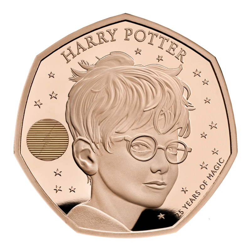 2022 Proof 50p 25th Anniversary of Harry Potter Gold Coin Boxed