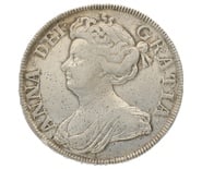 1712 Silver Half Crown Coin Queen Anne