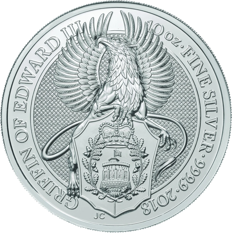 2018 10oz Griffin of Edward III Silver Coin Queen's Beasts