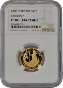 2008 Quarter Ounce Proof Britannia Gold Coin NGC PF70
