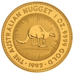 1992 Australian Kangaroo Gold Nugget Coin 1oz
