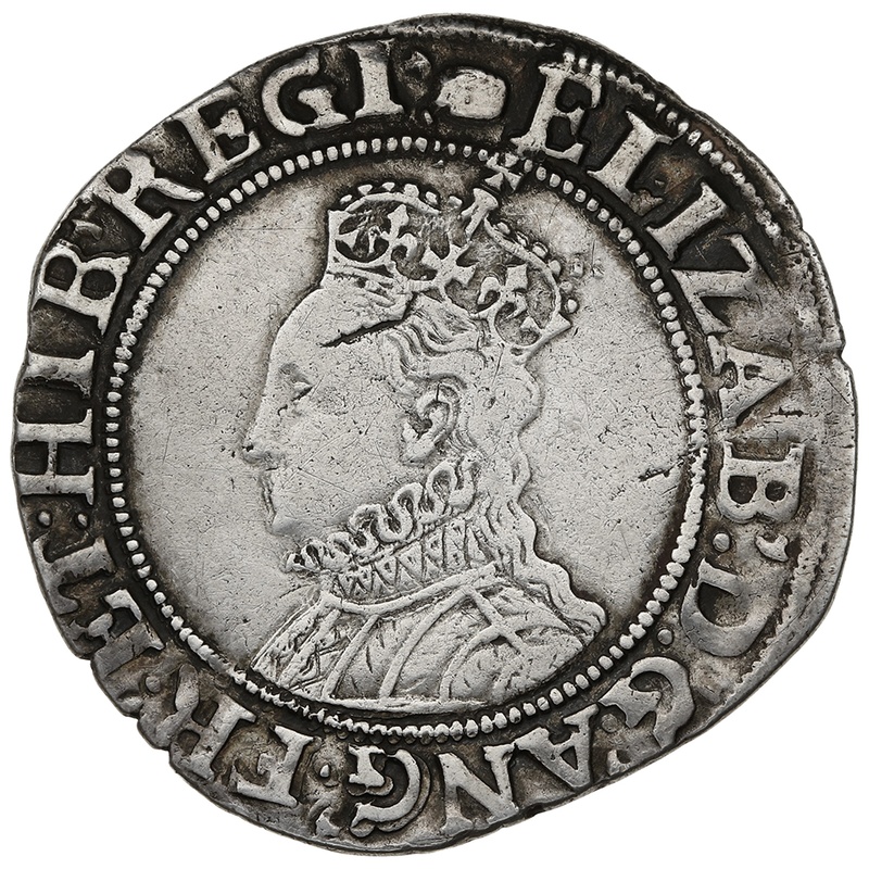 1592-5 Elizabeth I Silver Shilling mm Tun