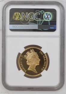 1991 Proof £2 Coin Gold Double Sovereign NGC PF70