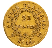 1812 20 French Francs - Napoleon (I) Laureate Head - W