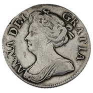 1711 Silver Sixpence Coin Queen Anne Good Fine