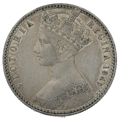 1849 Florin Silver Coin Queen Victoria Godless