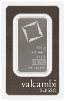 100g Platinum Bar Valcambi Minted