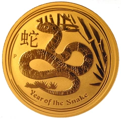 2013 Year of the Snake Gold Coin 1/10oz Perth Mint Australian Lunar Series