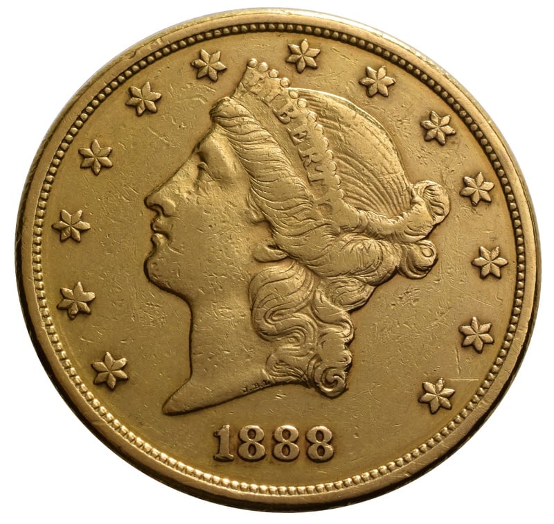 1888 $20 Gold Coin Double Eagle Liberty Head San Francisco