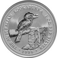 1998 1oz Silver Kookaburra