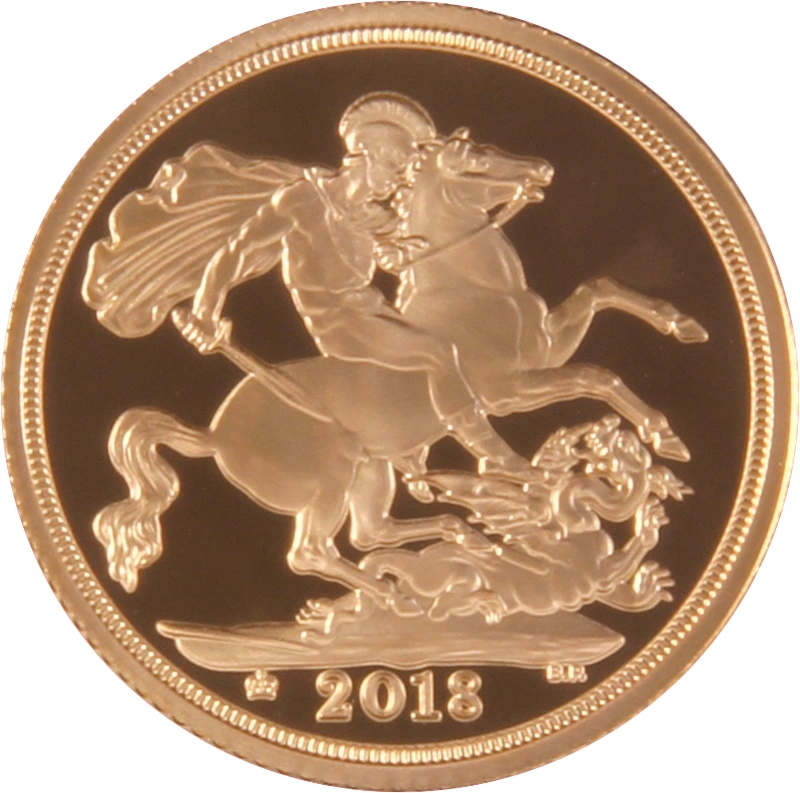 2018 Gold Sovereign Coin Elizabeth II Fifth Head Proof