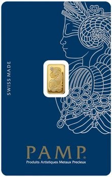 1g Gold Bar PAMP Lady Fortuna Minted