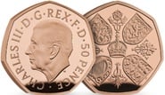 2022 Proof 50p Gold Coin Her Majesty Queen Elizabeth II Memorial Boxed