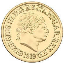 1819 Proof Gold Sovereign Coin George III Restrike