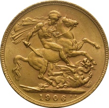 1906 Gold Sovereign Coin Edward VII