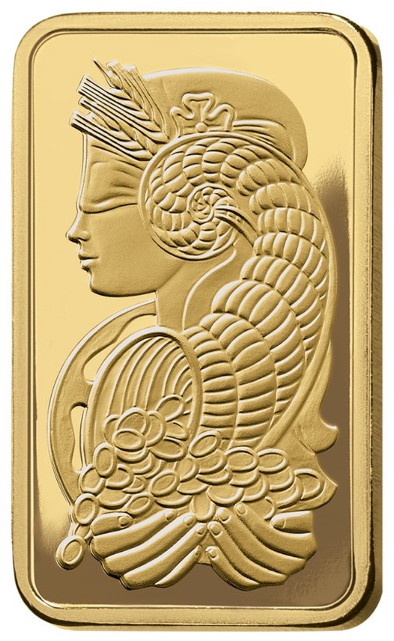 PAMP Lady Fortuna 5oz Gold Bar Minted