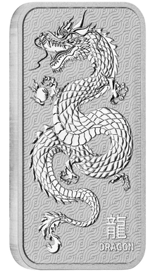 Perth Mint 1oz Lunar Dragon Silver Bar