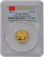2013 1/10oz Chinese Panda Gold Coin PCGS MS70