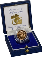 1987 Proof Gold Half Sovereign Boxed