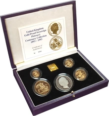 1993 Proof Gold Sovereign 4 Coin Set Pistrucci Centenary Collection Boxed
