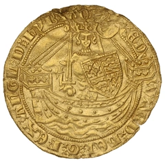 1361-1369 Gold Half Noble Coin Edward III London Mint