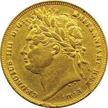 1821 Gold Sovereign Coin George IV Laureate Head