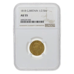 1818 Gold Half Sovereign George III Graded NGC AU55