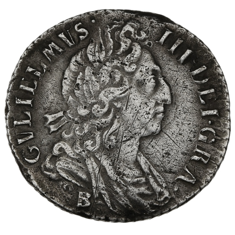 1697B Silver Sixpence Coin William III Bristol Mint