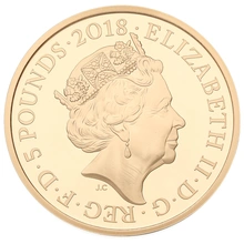 2018 Proof Gold Crown £5 Coin Prince of Wales 70th Birthday Boxed