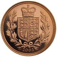 2002 Gold Sovereign Coin Elizabeth II Fourth Head