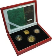 2001 Proof Gold Sovereign 3 Coin Set Boxed