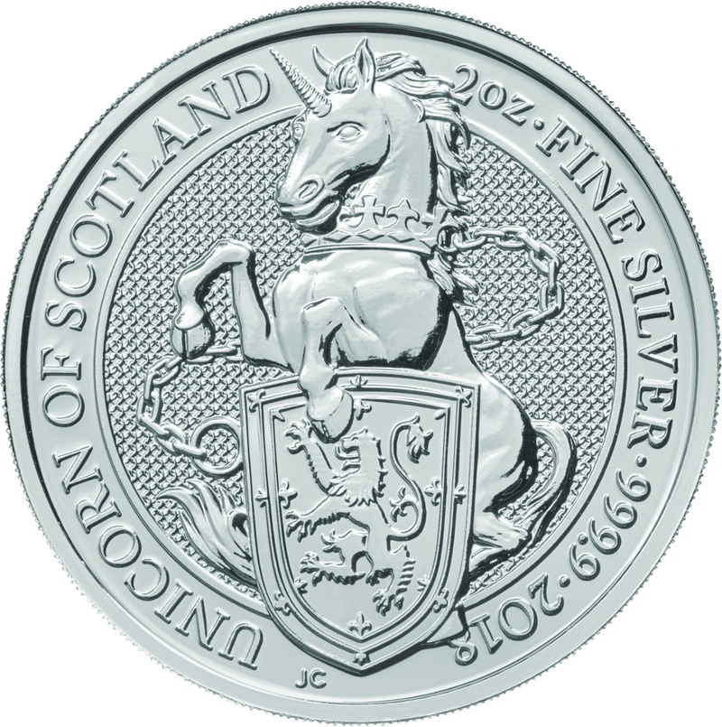 2018 2oz Unicorn of Scotland Silver Coin Queen's Beasts