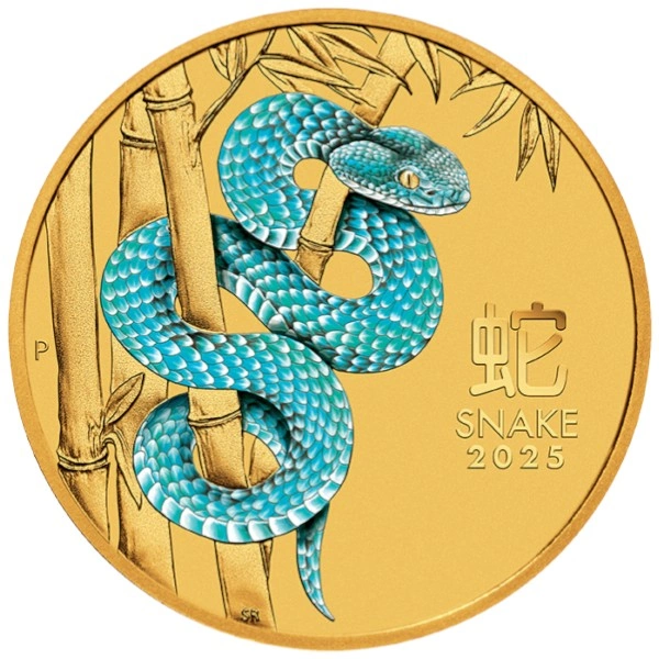 2025 1/10oz Perth Mint Year of the Snake Coloured Gold Coin