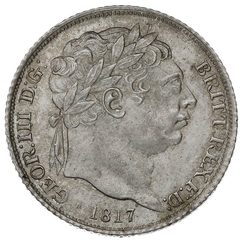 1817 George III Silver Sixpence