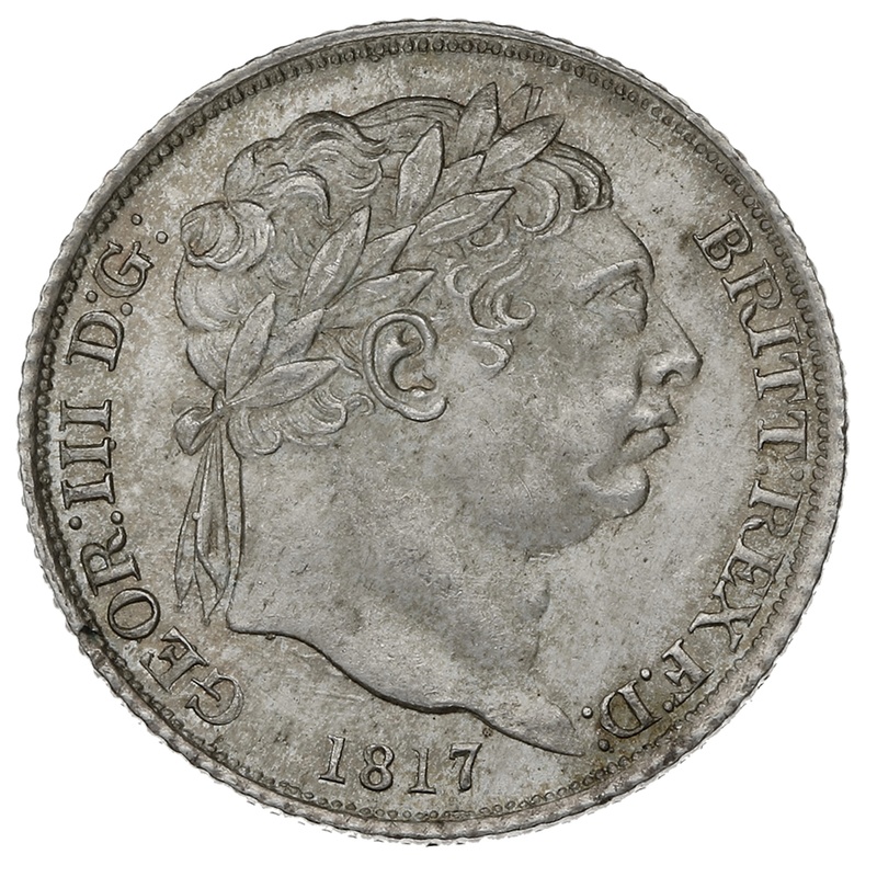 1817 Silver Sixpence Coin George III 