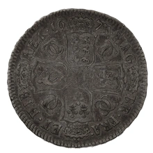 1673 Silver Half Crown Coin Charles II