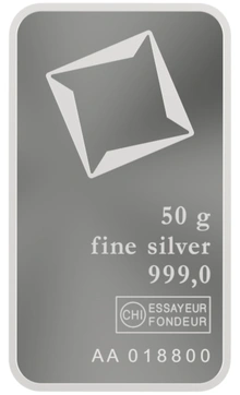 50g Silver Bar Valcambi