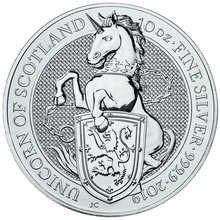 2019 10oz Unicorn of Scotland Silver Coin Queen's Beasts