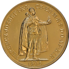 1908 Hungarian 100 Korona Gold Coin 