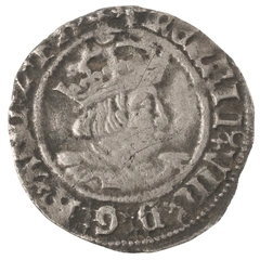 Henry VIII Silver Half Groat Twopence Fine