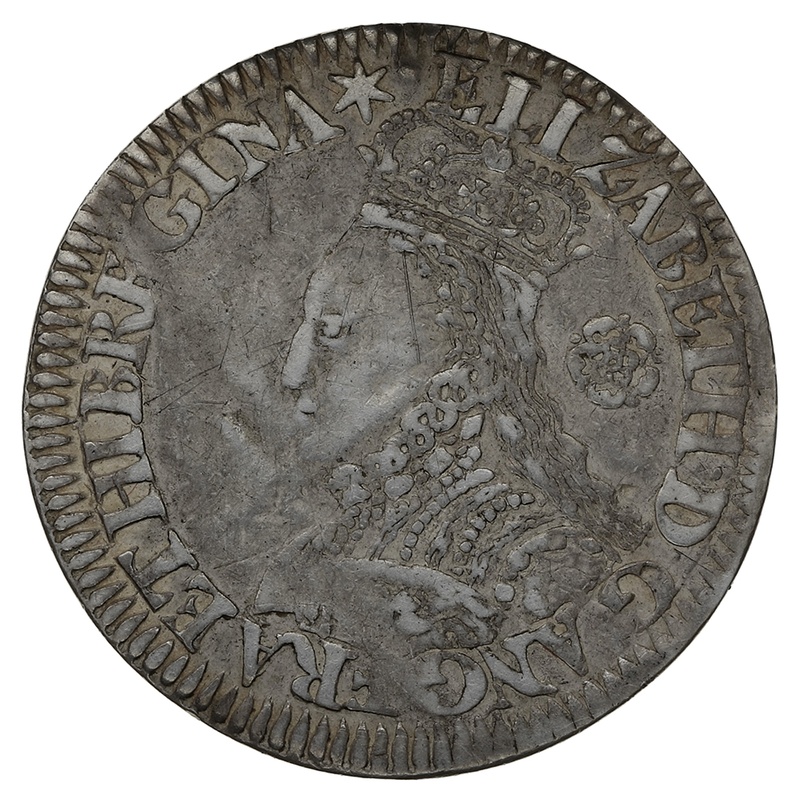 1563 Silver Sixpence Coin Elizabeth I Milled Star