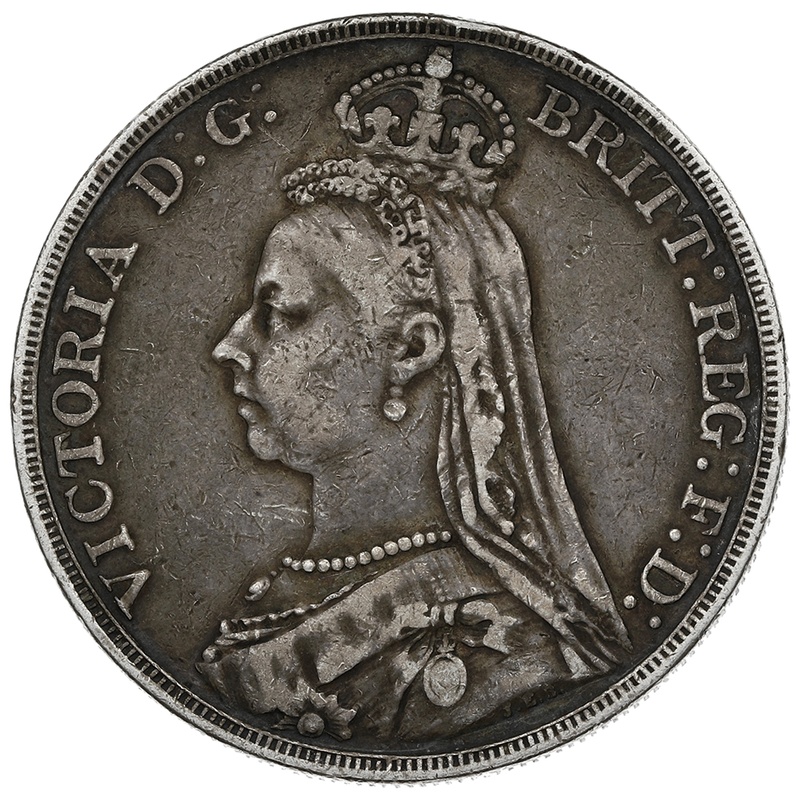 1890 Silver Crown Coin Queen Victoria