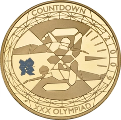 2009 Proof Gold £5 Crown Coin Countdown to London 2012 Swimming