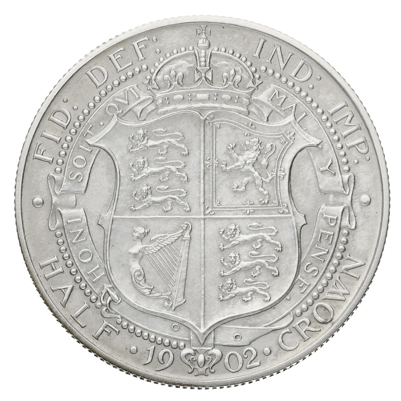 1902 Proof Silver Half Crown Coin Edward VII Matt