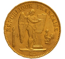 1878 French 20 Francs Gold Coin Guardian Angel A