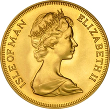 1973 Gold £5 Coin Quintuple Sovereign Isle of Man