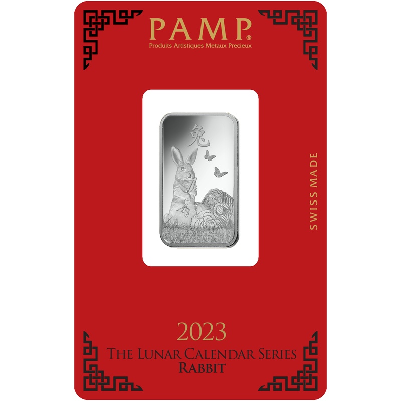 10g Silver Bar 2023 Year of the Rabbit PAMP