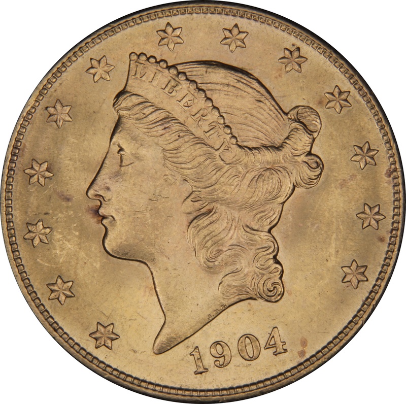 1904 $20 Gold Coin Double Eagle Liberty Head San Francisco NGC MS64